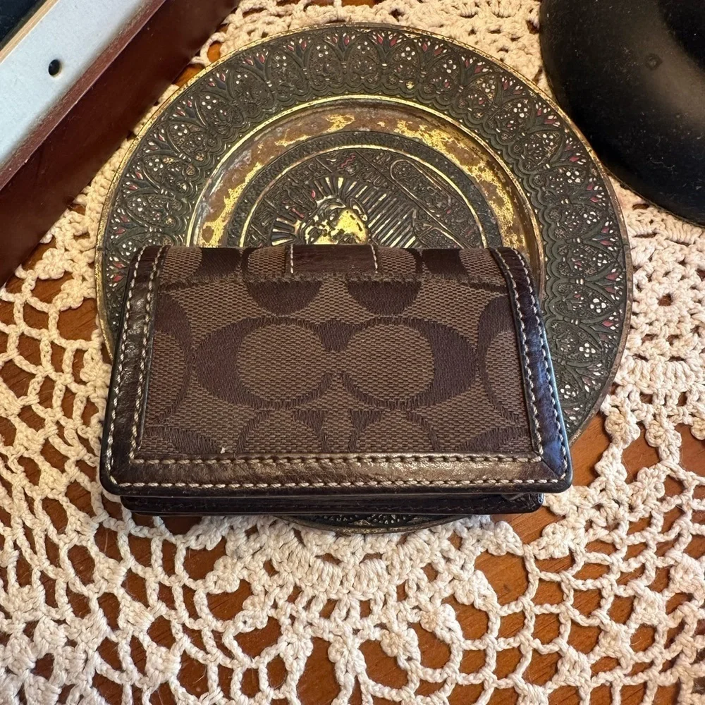 Coach Brown Vintage Leather ID Wallet
